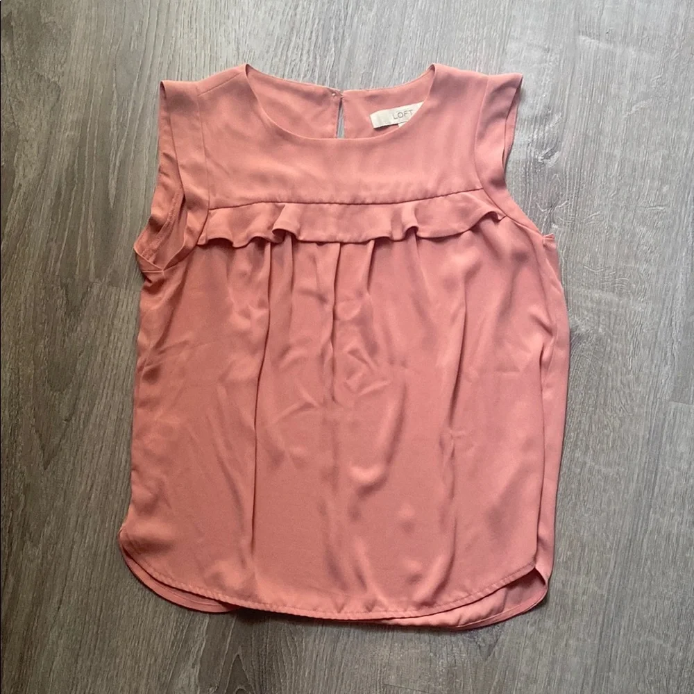 LOFT Pink Ruffled Blouse - Picture 2 of 4
